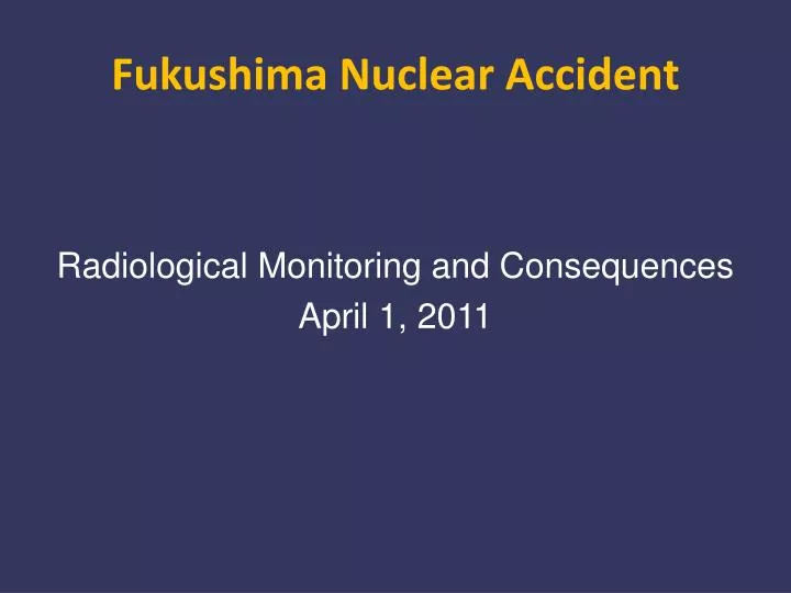 fukushima nuclear accident