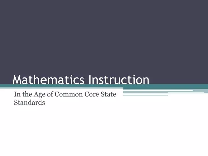 mathematics instruction