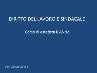 DIRITTO DEL LAVORO E SINDACALE