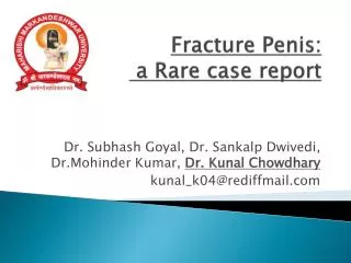 Fracture Penis: a Rare case report
