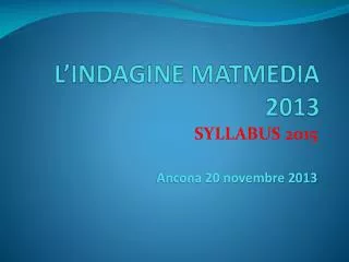 l indagine matmedia 2013