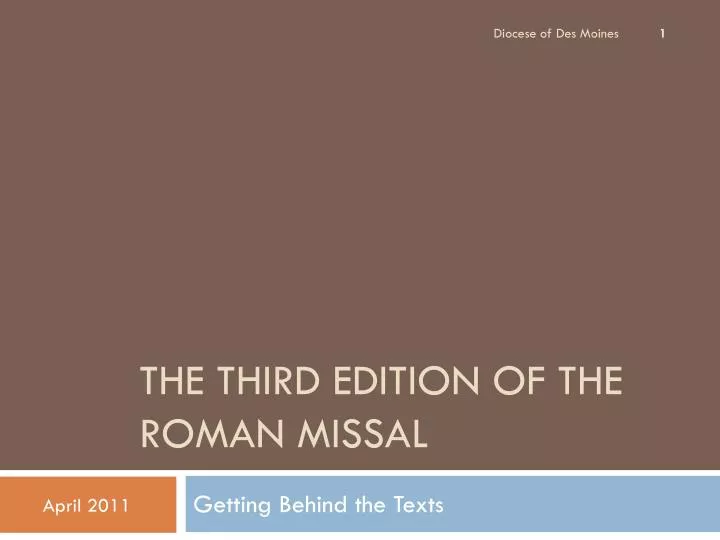 the third edition of the roman missal