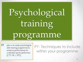Psychological training programme