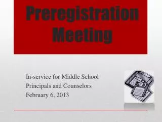 Preregistration Meeting