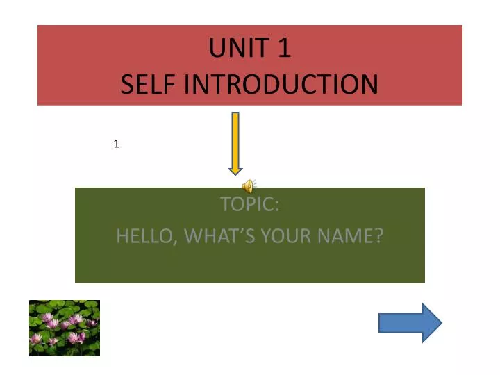 unit 1 self introduction