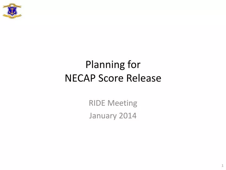 planning for necap score release