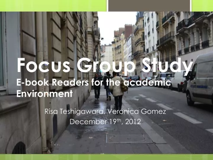 focus group study e book readers for the academic environment