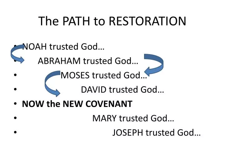 the path to restoration