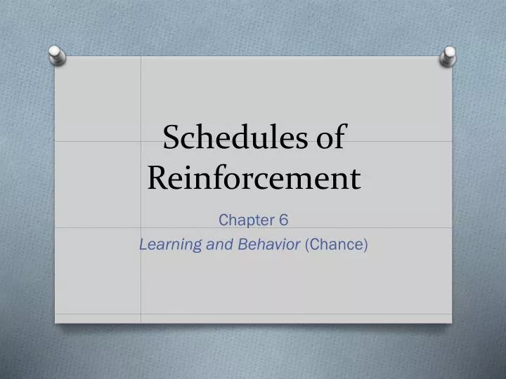 schedules of reinforcement