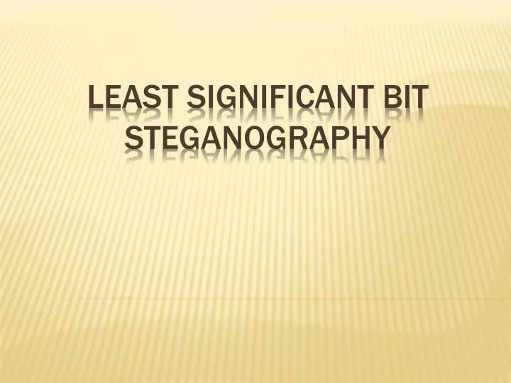 least significant bit steganography