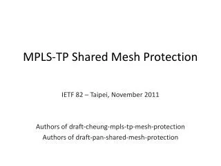 MPLS-TP Shared Mesh Protection