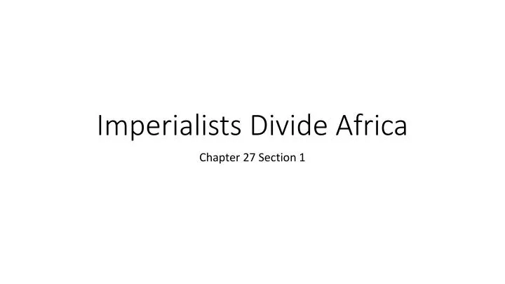 imperialists divide africa