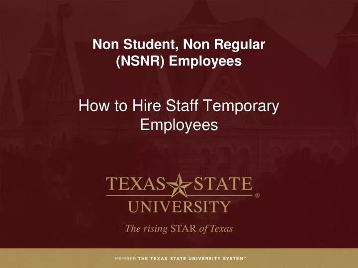 non student non regular nsnr employees