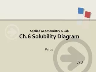 Applied Geochemistry &amp; Lab Ch.6 Solubility Diagram