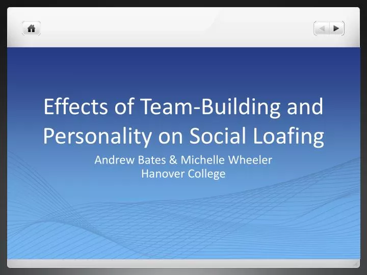 effects of team building and personality on social loafing