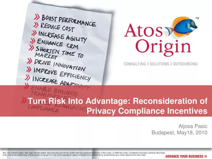 turn risk into advantage reconsideration of privacy compliance incentives