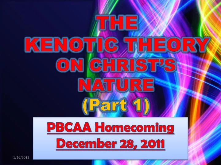 the kenotic theory
