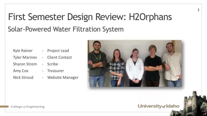 first semester design review h2orphans