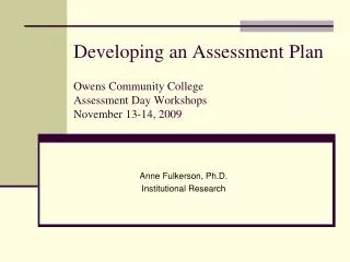 Anne Fulkerson, Ph.D. Institutional Research