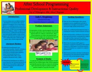 After School Programming Professional Development &amp; Instructional Quality