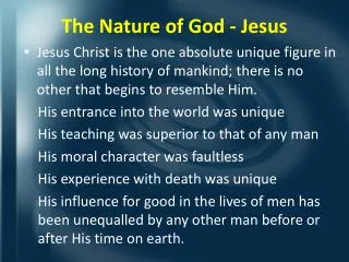 The Nature of God - Jesus