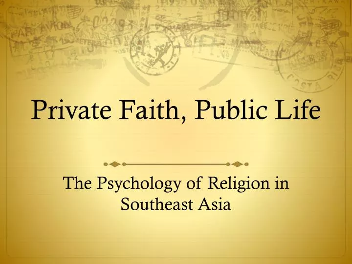 private faith public life