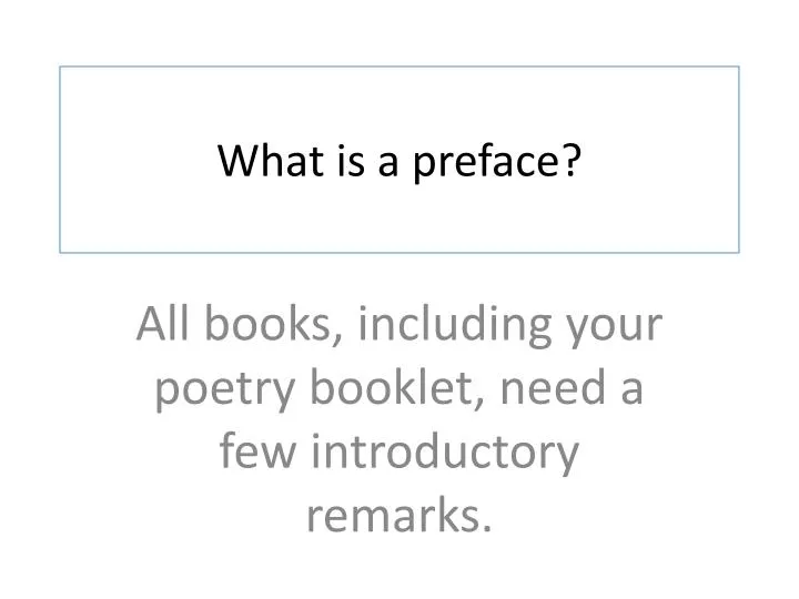 what is a preface