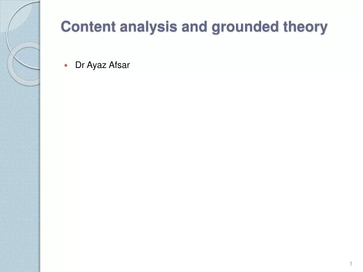 content analysis and grounded theory