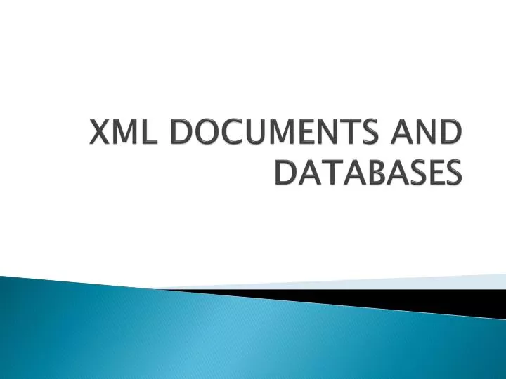 xml documents and databases
