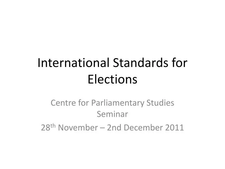 international standards for elections