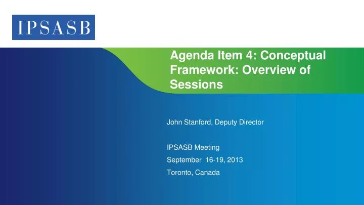 agenda item 4 conceptual framework overview of sessions