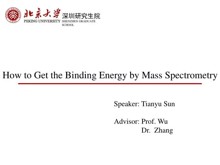 how to get the binding energy by mass spectrometry