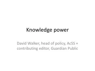 Knowledge power