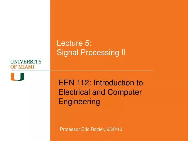 lecture 5 signal processing ii