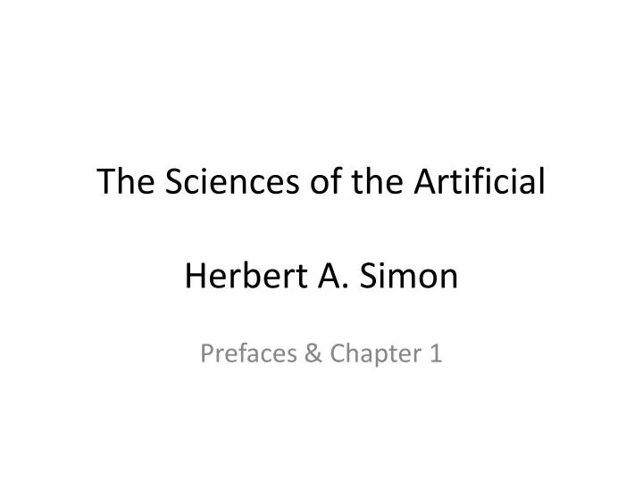 the sciences of the artificial herbert a simon