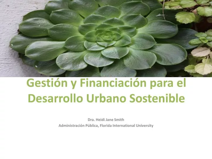 gesti n y financiaci n para el desarrollo urbano sostenible