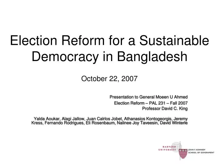 election reform for a sustainable democracy in bangladesh