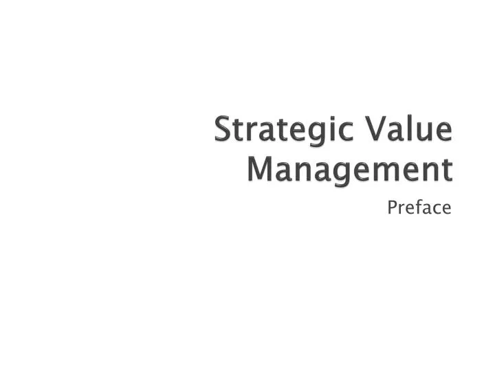 strategic value management