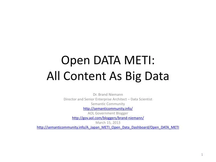 open data meti all content as big data