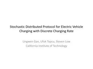 Stochastic Distributed Protocol for Electric Vehicle Charging with Discrete Charging Rate