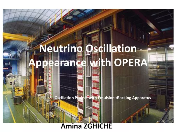 neutrino oscillation appearance with opera