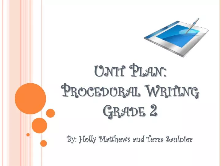 unit plan procedural writing grade 2