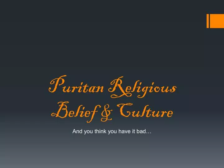 puritan religious belief culture