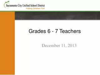 Grades 6 - 7 Teachers