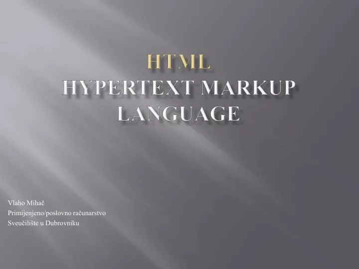html hypertext markup language