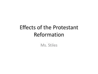 Effects of the Protestant Reformation