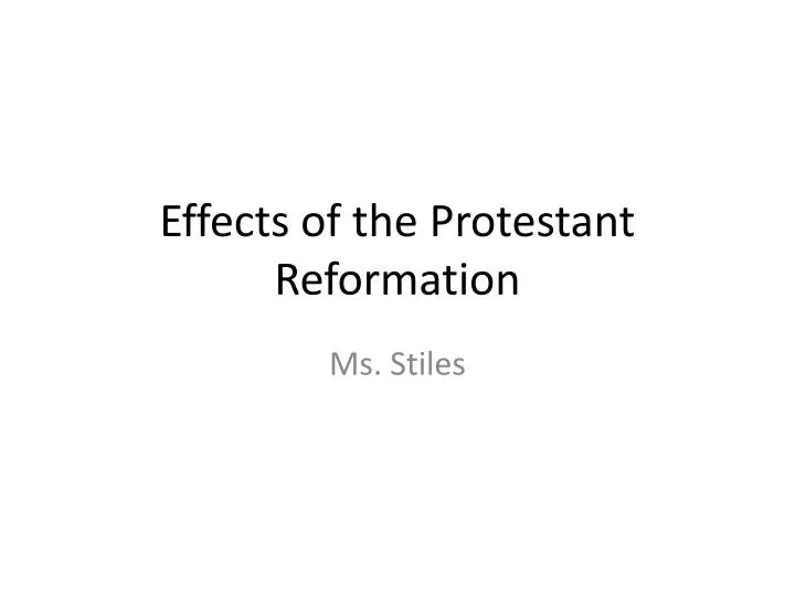 effects of the protestant reformation