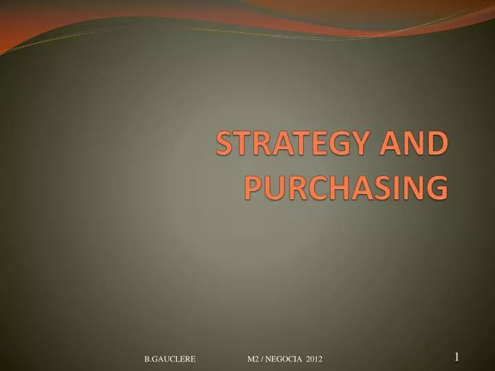 strategy and purchasing