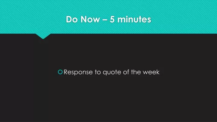 do now 5 minutes