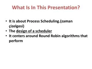 What Is In This Presentation ?